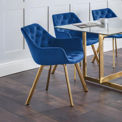 Set Of 2 Lorenzo Dining Chairs - Blue - Cozyo