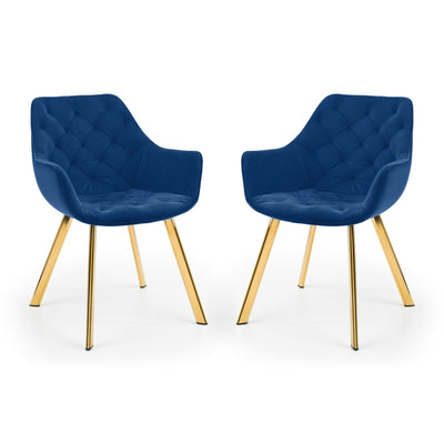 Set Of 2 Lorenzo Dining Chairs - Blue - Cozyo