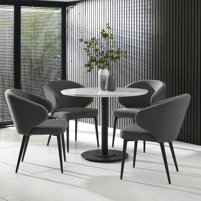 Set of 2 Marcus Mid Grey Fabric Dining Chairs - Cozyo