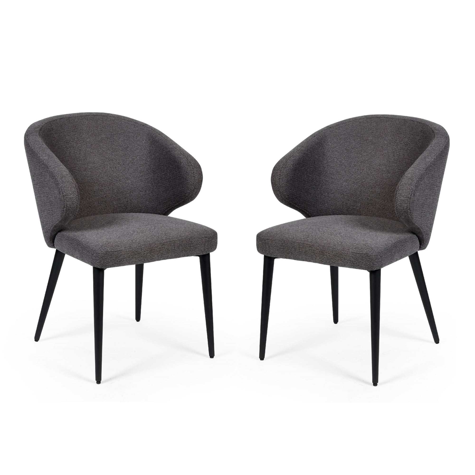 Set of 2 Marcus Mid Grey Fabric Dining Chairs - Cozyo