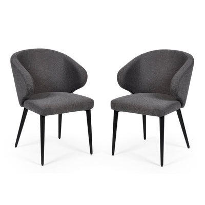Set of 2 Marcus Mid Grey Fabric Dining Chairs - Cozyo