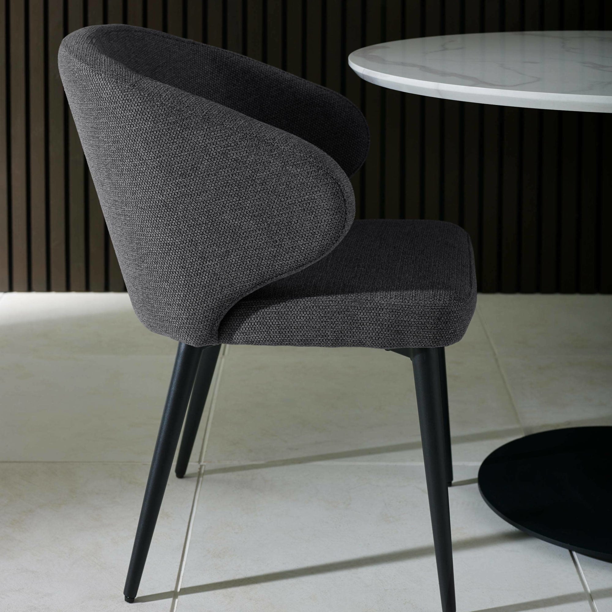 Set of 2 Marcus Mid Grey Fabric Dining Chairs - Cozyo