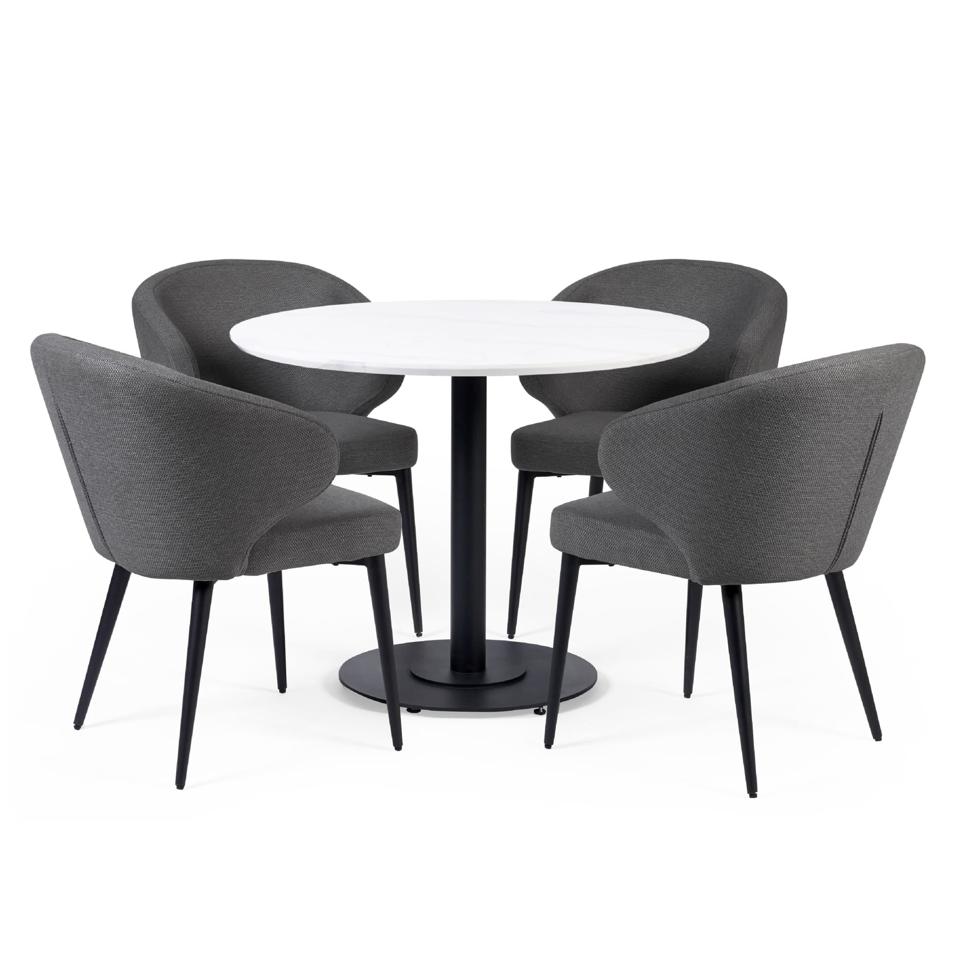 Set of 2 Marcus Mid Grey Fabric Dining Chairs - Cozyo