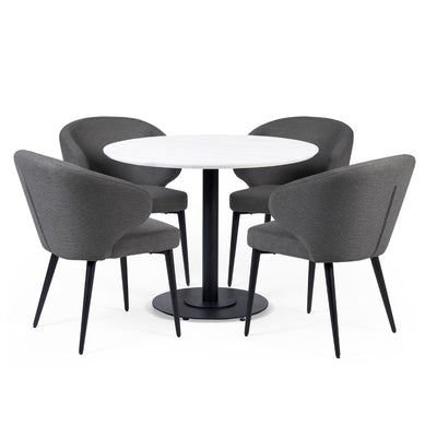 Set of 2 Marcus Mid Grey Fabric Dining Chairs - Cozyo