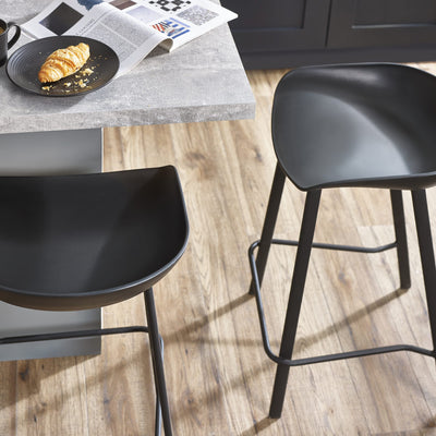 Set Of 2 Renzo Bar Stool Black - Cozyo