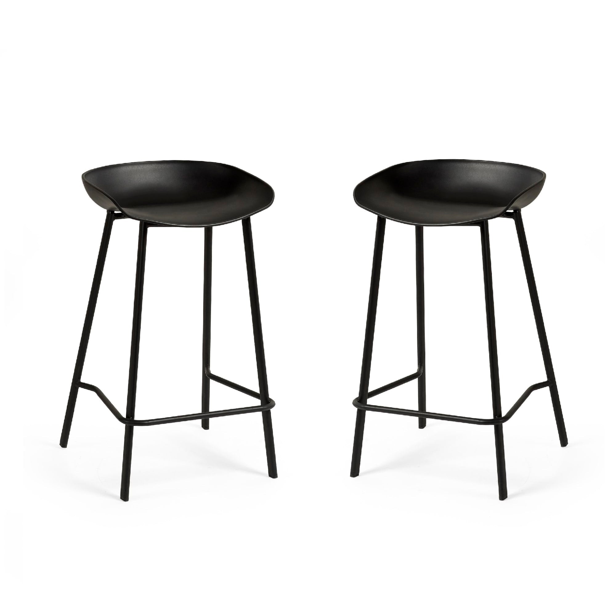 Set Of 2 Renzo Bar Stool Black - Cozyo