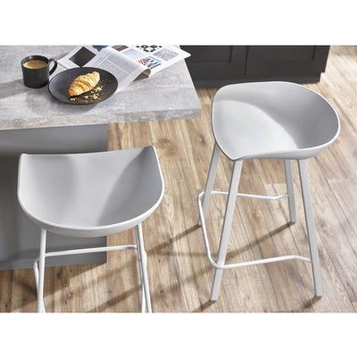 Set Of 2 Renzo Bar Stool Grey - Cozyo