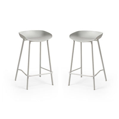 Set Of 2 Renzo Bar Stool Grey - Cozyo