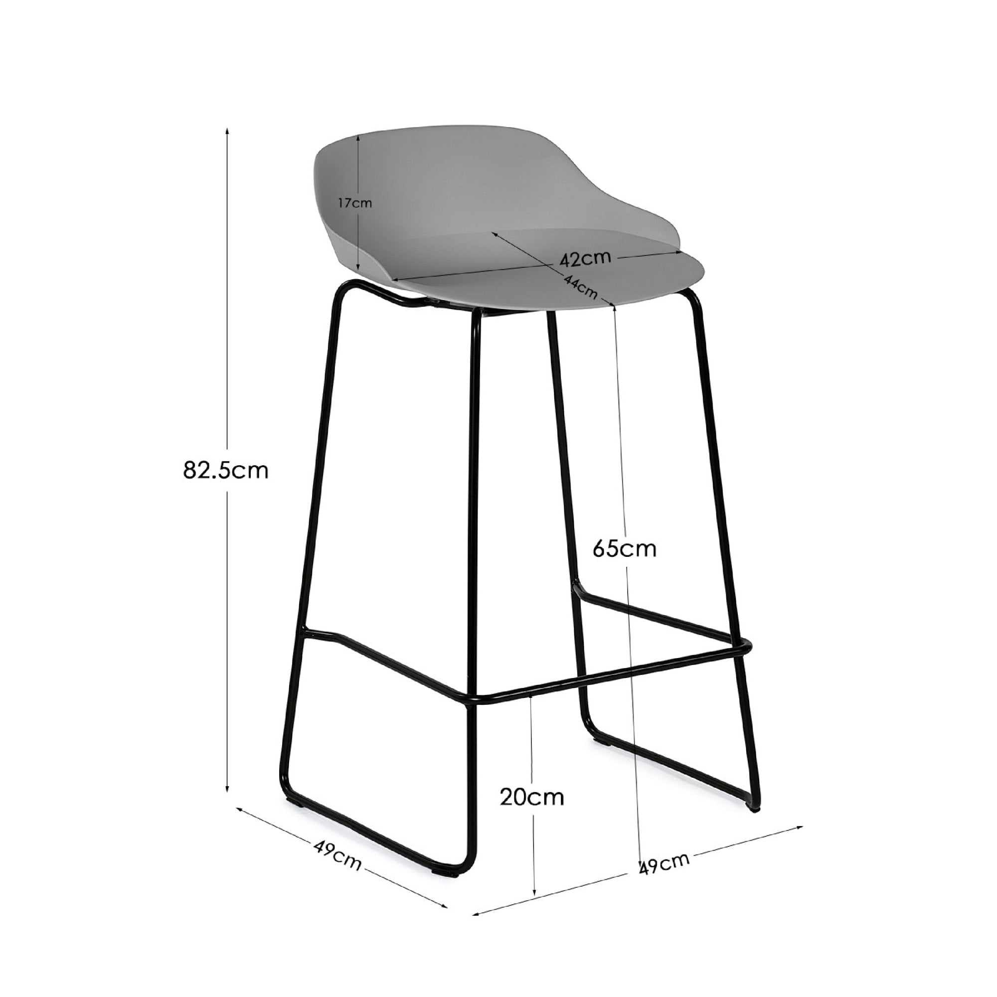 Set Of 2 Rocco Stools - Light Grey - Cozyo