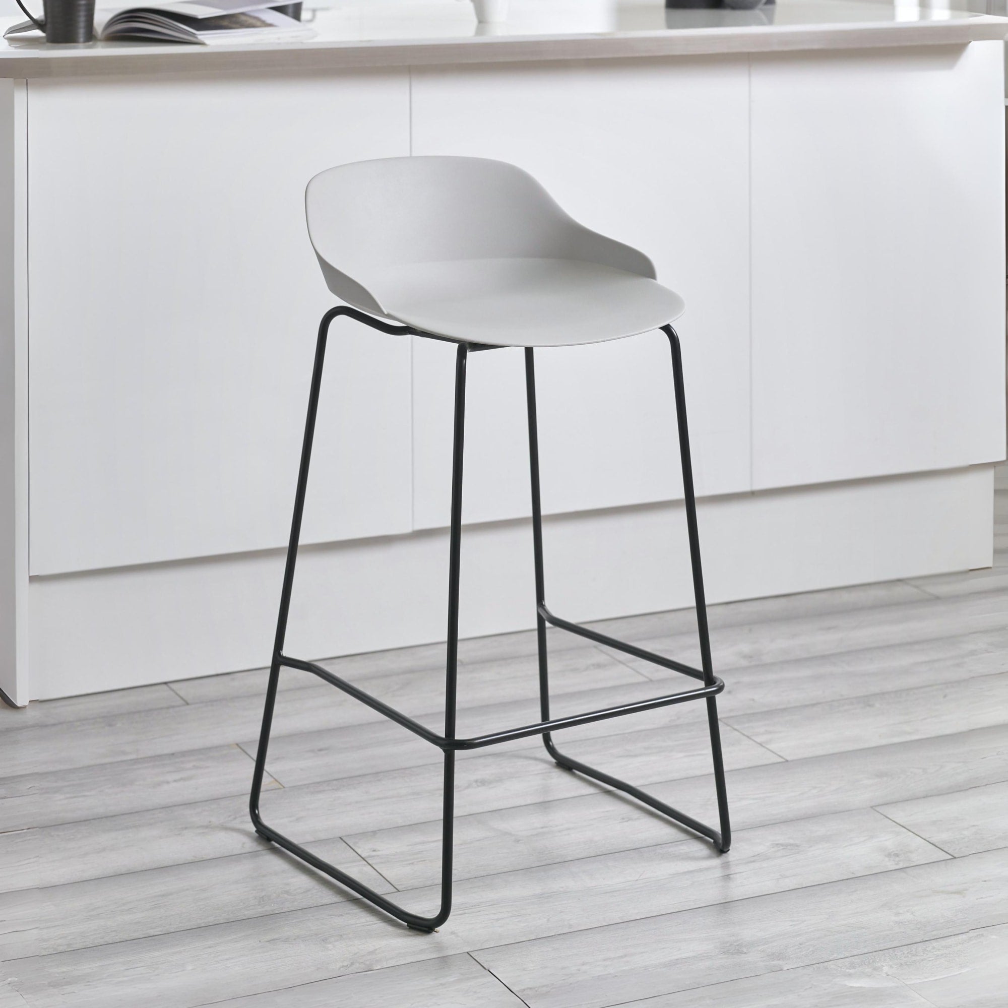 Set Of 2 Rocco Stools - Light Grey - Cozyo