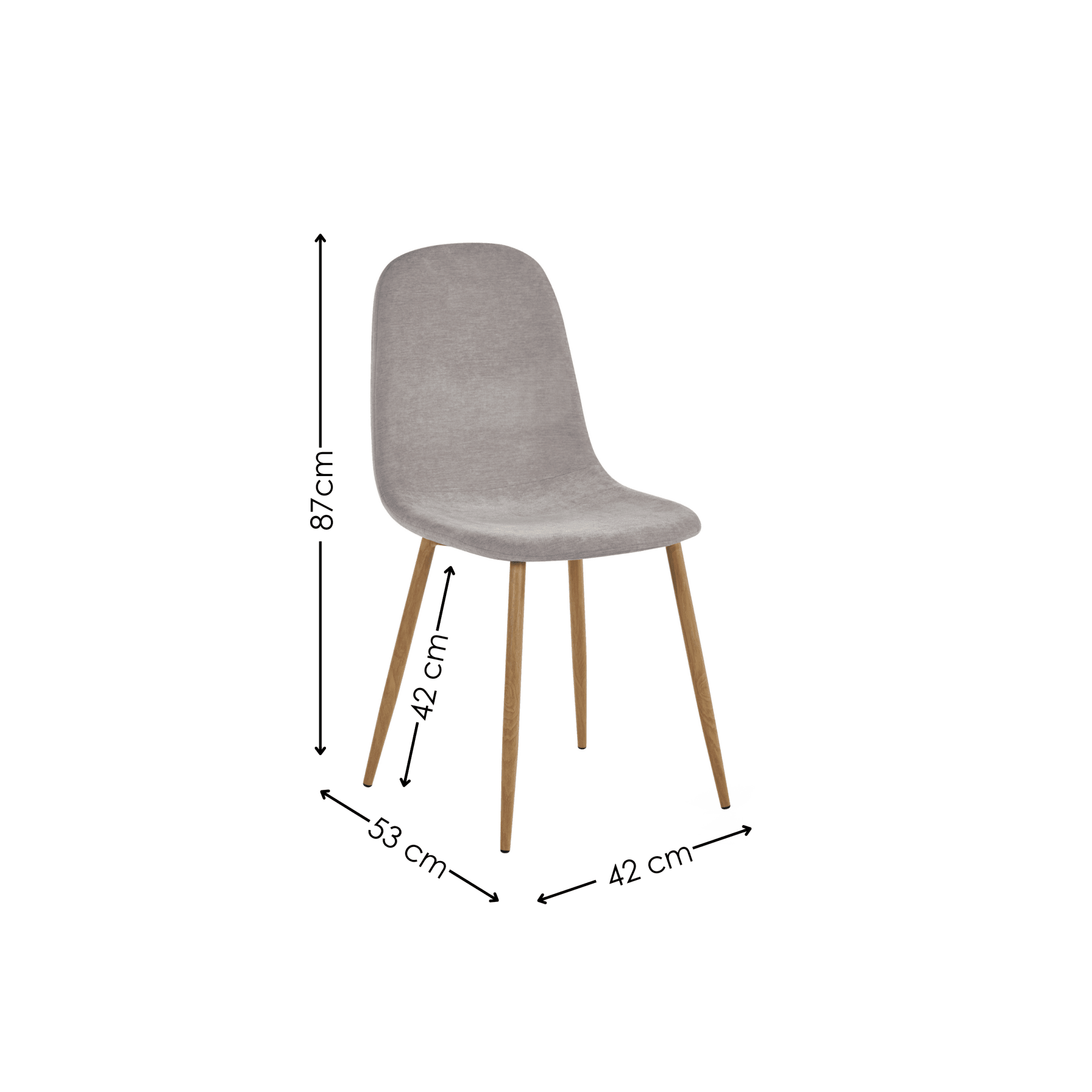 Set of 4 Lottie Beige Chenille Upholstered Dining Chairs - Cozyo