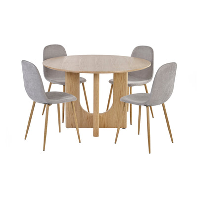 Set of 4 Lottie Beige Chenille Upholstered Dining Chairs - Cozyo