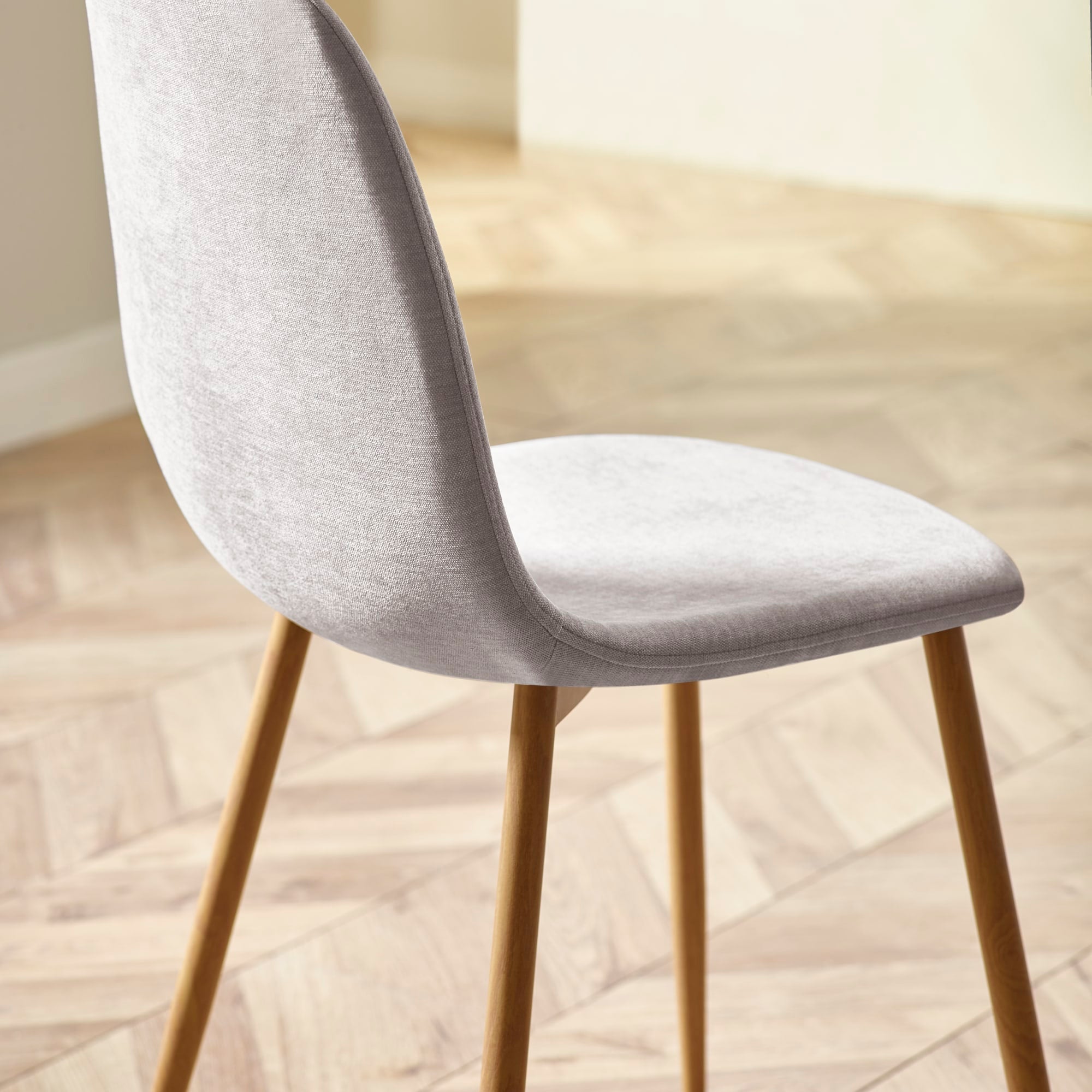 Set of 4 Lottie Beige Chenille Upholstered Dining Chairs - Cozyo