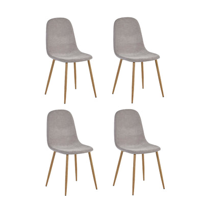 Set of 4 Lottie Beige Chenille Upholstered Dining Chairs - Cozyo