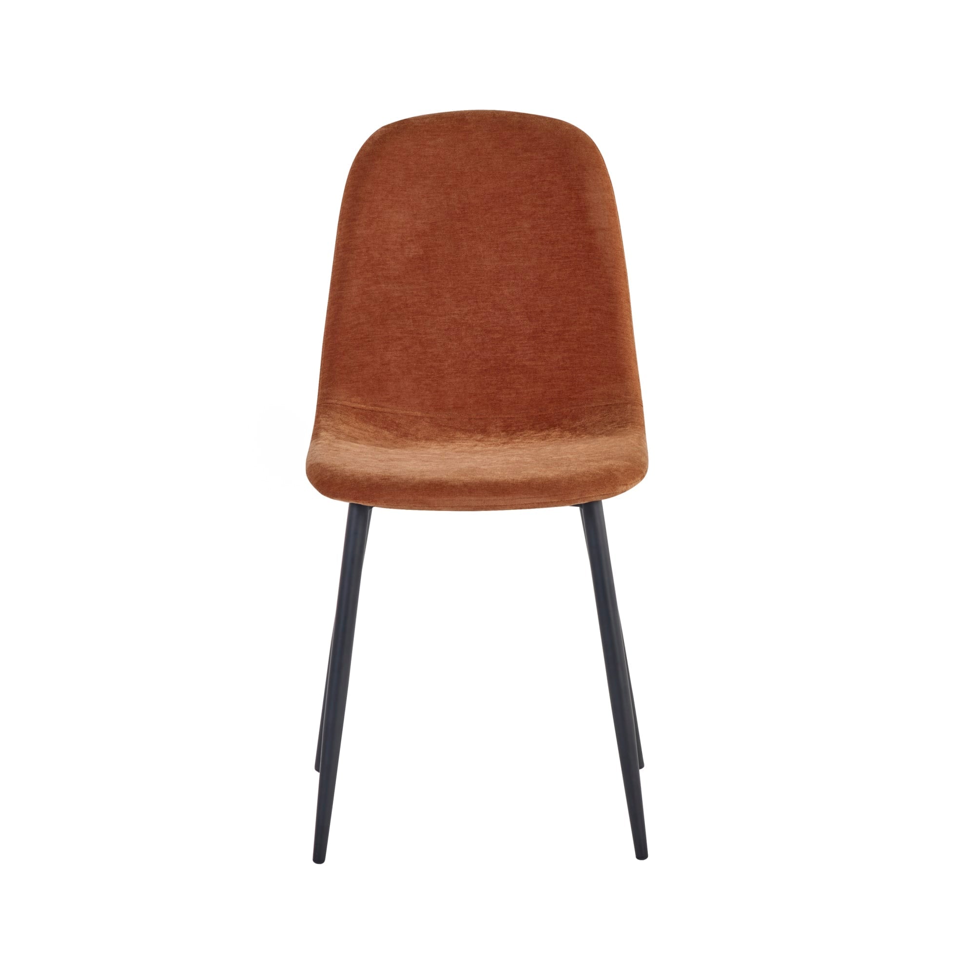 Set of 4 Lottie Orange Chenille Upholstered Dining Chairs - Cozyo