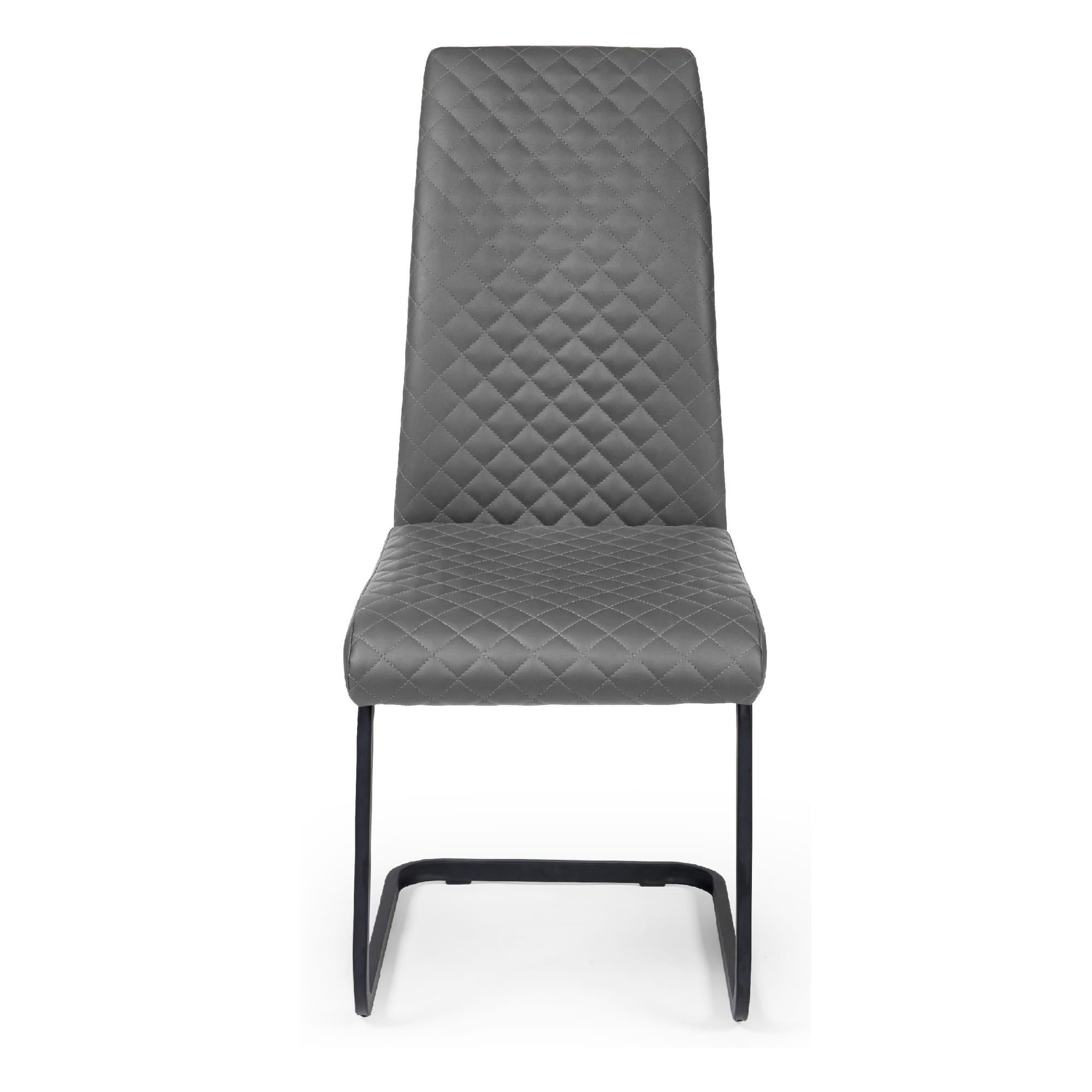 Set of 4 Xavier Grey Upholstered Cantilever Dining Chairs - Cozyo