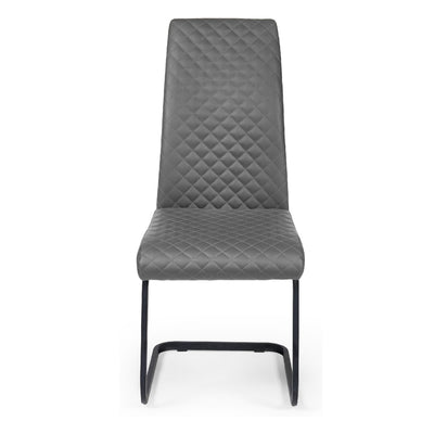 Set of 4 Xavier Grey Upholstered Cantilever Dining Chairs - Cozyo