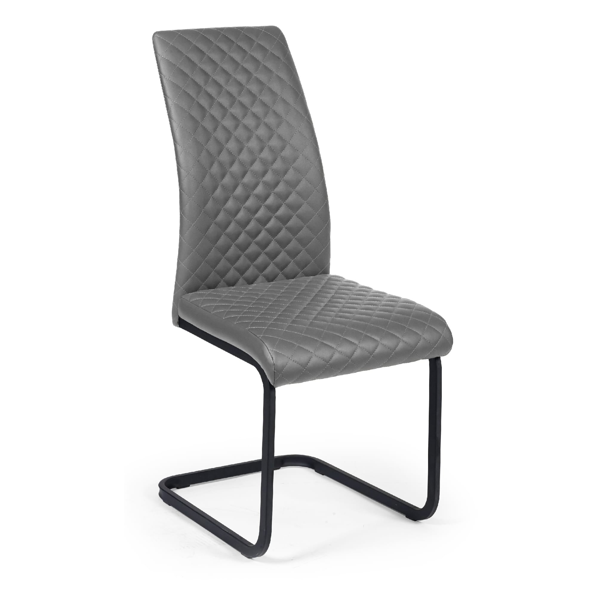 Set of 4 Xavier Grey Upholstered Cantilever Dining Chairs - Cozyo
