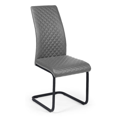 Set of 4 Xavier Grey Upholstered Cantilever Dining Chairs - Cozyo