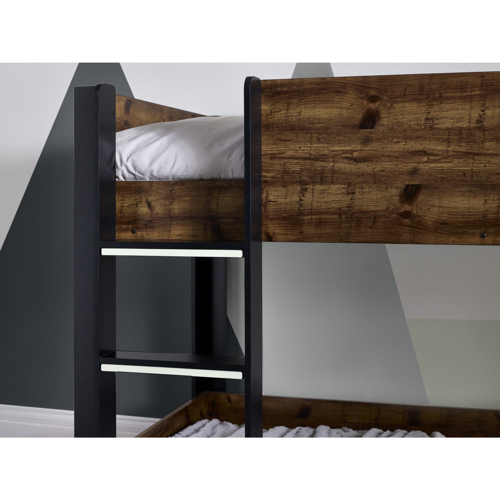 Solomon Bunk Bed - Rustic And Black - Cozyo
