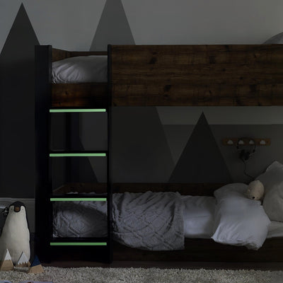 Solomon Bunk Bed - Rustic And Black - Cozyo