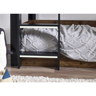 Solomon Bunk Bed - Rustic And Black - Cozyo