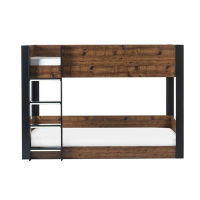 Solomon Bunk Bed - Rustic And Black - Cozyo