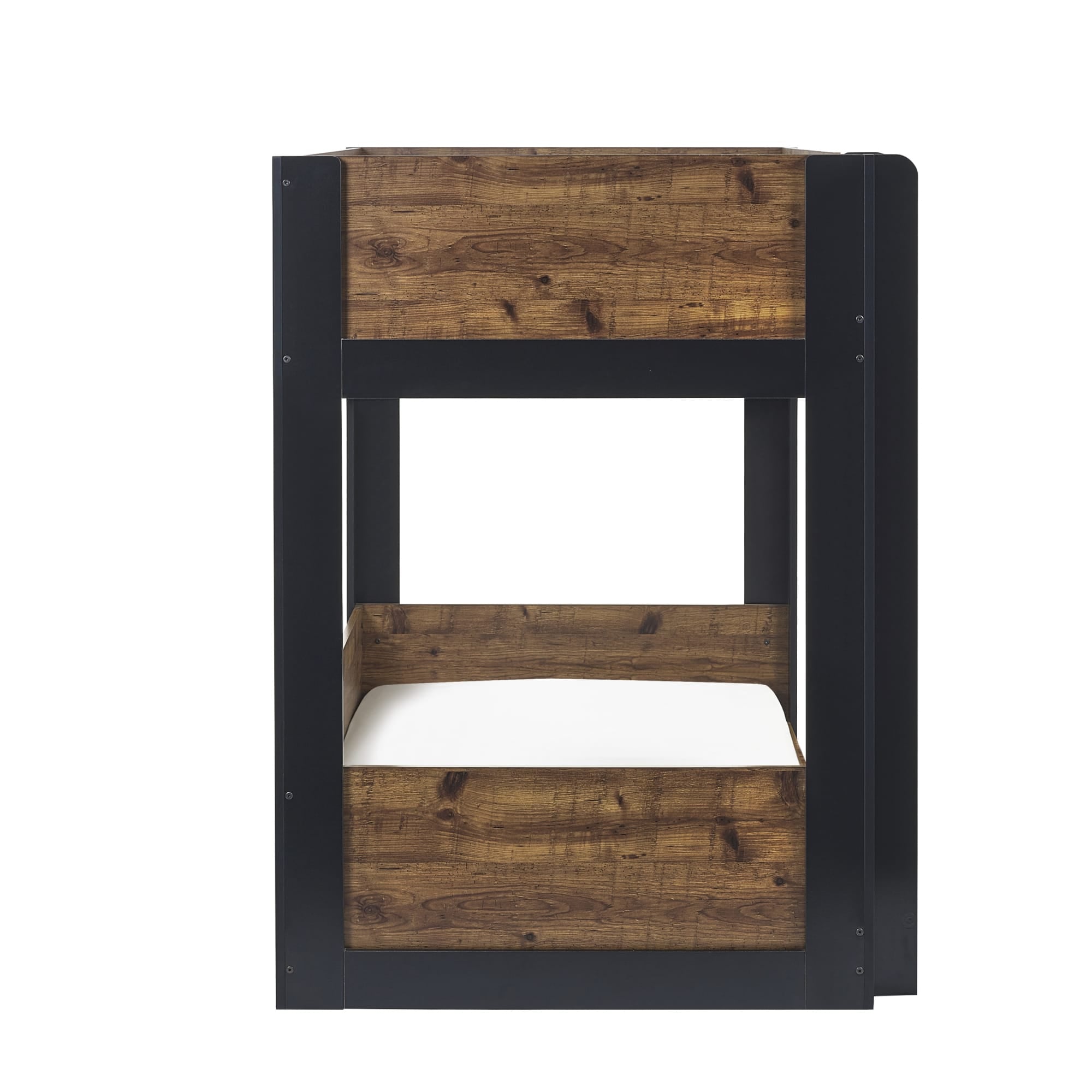 Solomon Bunk Bed - Rustic And Black - Cozyo