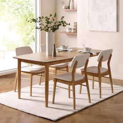 Theia Set of 2 White Boucle Upholstered Dining Chairs - Cozyo