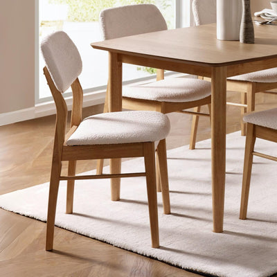 Theia Set of 2 White Boucle Upholstered Dining Chairs - Cozyo