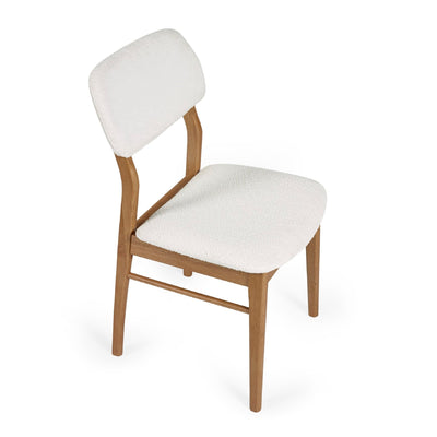 Theia Set of 2 White Boucle Upholstered Dining Chairs - Cozyo