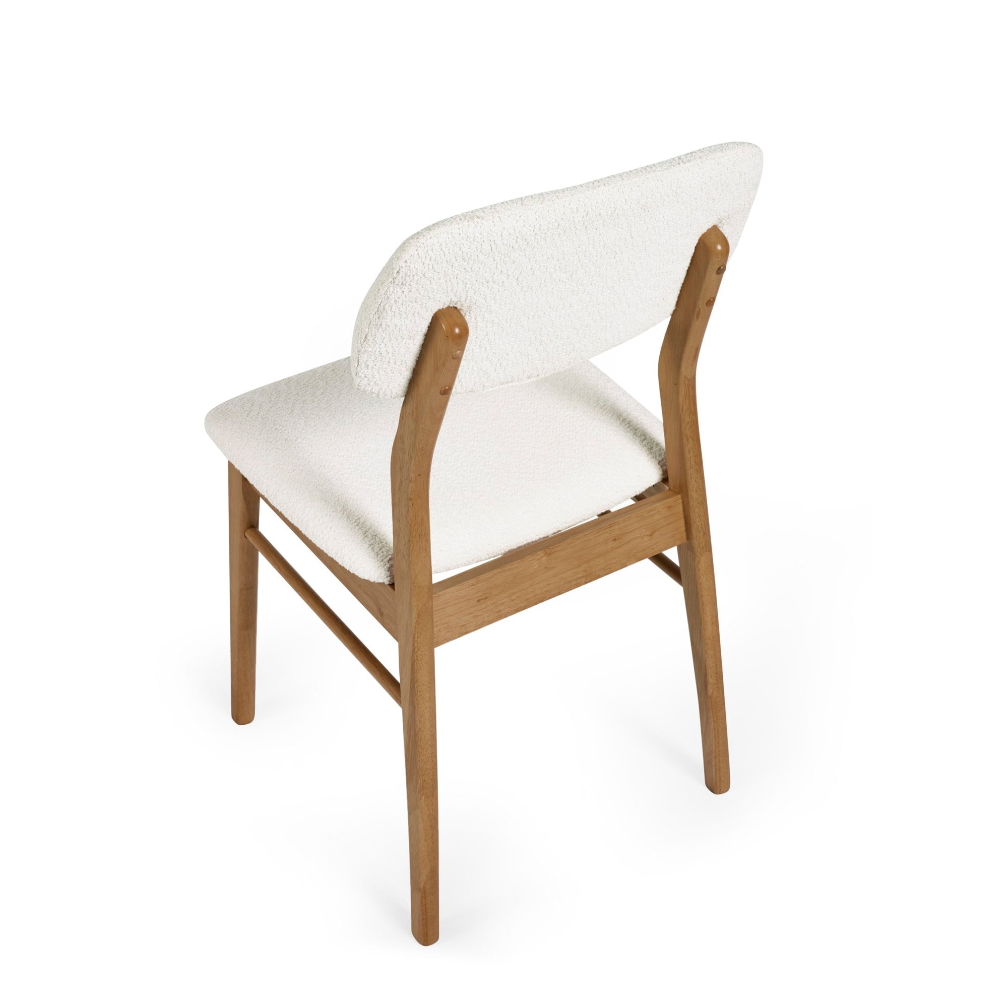 Theia Set of 2 White Boucle Upholstered Dining Chairs - Cozyo