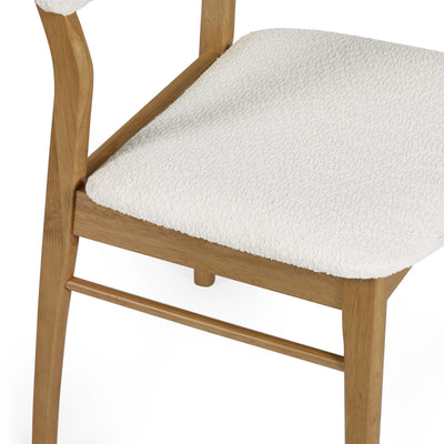 Theia Set of 2 White Boucle Upholstered Dining Chairs - Cozyo