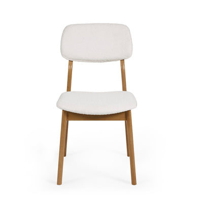 Theia Set of 2 White Boucle Upholstered Dining Chairs - Cozyo