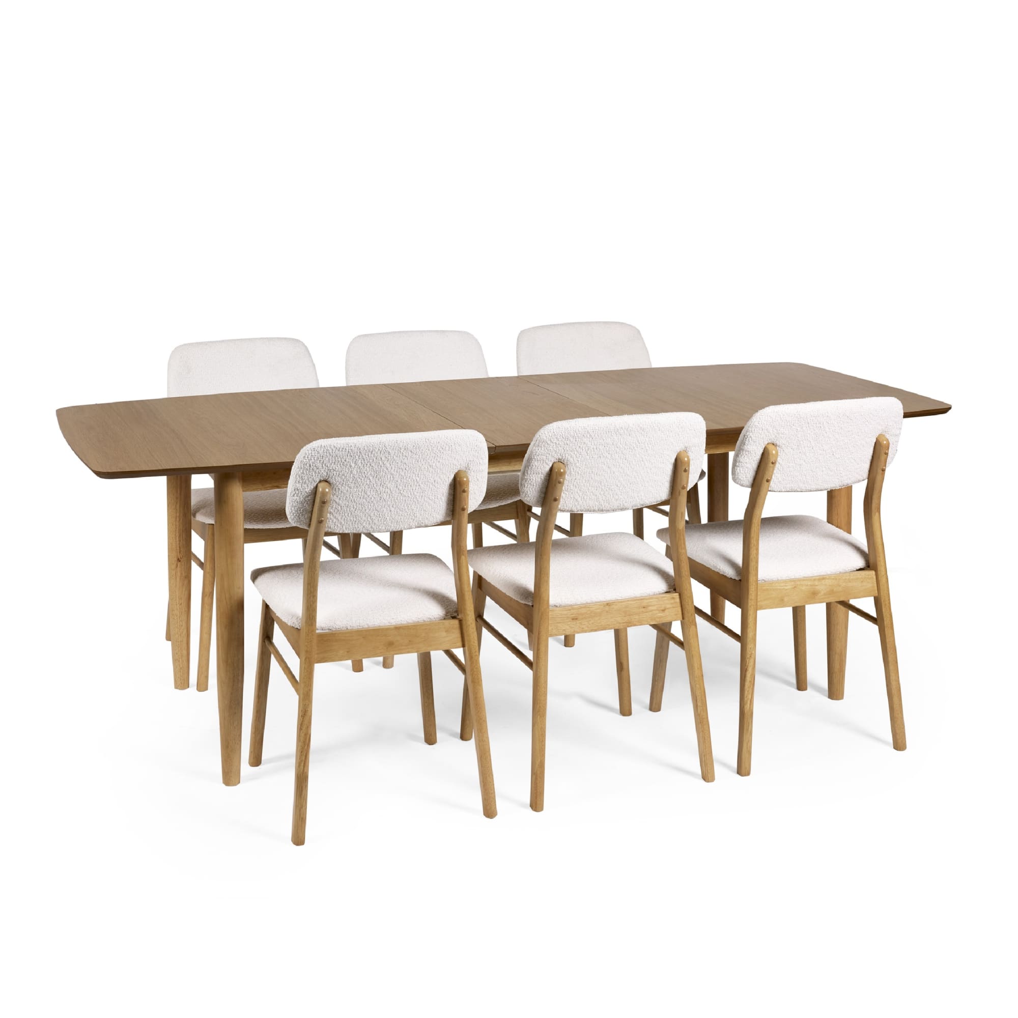 Theia Set of 2 White Boucle Upholstered Dining Chairs - Cozyo