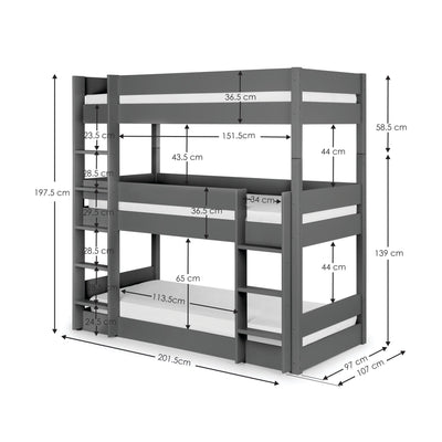 Trio Bunk - Anthracite - Cozyo