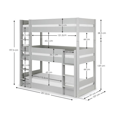 Trio Bunk - Dove Grey - Cozyo